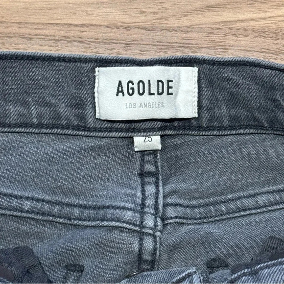 AGOLDE Women’s Nico High Rise Slim Fit Denim Jeans Ceremony Gray 25 Button Fly - Picture 3 of 8